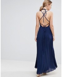 Asos Wrap Front Pleated Maxi Dress