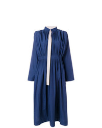 Cédric Charlier Gathered And Pleated Midi Dress