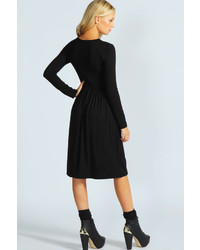 Boohoo Mia Long Sleeve Midi Dress