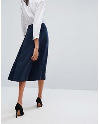 Asos Tall Asos Tall Tailored Midi Skirt In Pleat Solid