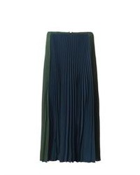 Cédric Charlier Bi Colour Pleated Midi Skirt