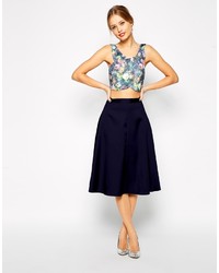 Asos Collection Premium Full Skirt In Bonded Satin
