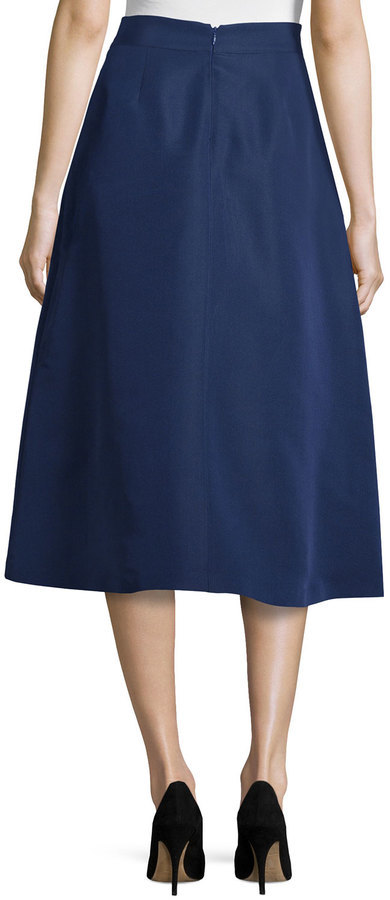 Rebecca Taylor Inverted Pleat Midi Skirt, $450 | Bergdorf Goodman ...