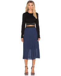 WAYF Pleated Midi Skirt