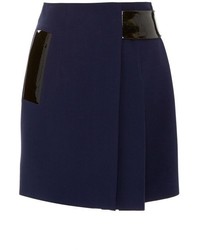 Christopher Kane Mini Skirt With Patent Trim Navy