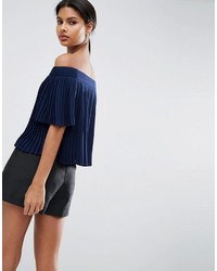 Asos Pleated Off Shoulder Top