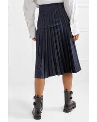Noir Kei Ninomiya Pleated Satin Midi Skirt