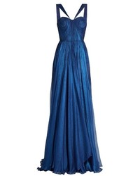 Maria Lucia Hohan Akilah Silk Mousseline Pleated Gown