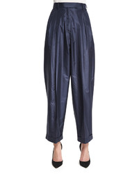 The Row Lussay Pleated Front Ankle Pants Lapis Blue