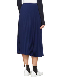 Cédric Charlier Blue Pleated Skirt