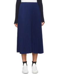 Cédric Charlier Blue Pleated Skirt