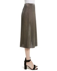 Tracy Reese Metallic Pleated Skirt