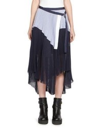 Sacai Pleated Colorblock Skirt