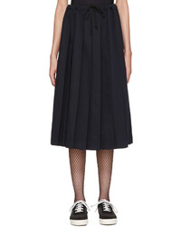 Comme des Garcons Tricot Comme Des Garons Navy Pleated Twill Skirt