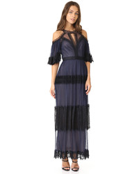 Marchesa Notte Pleated Cocktail Dress