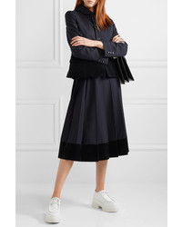 Comme Des Garçons Girl Pleated Med Wool Midi Skirt
