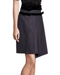 Carven Wool Belt Detail Pleated Skirt