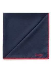Drakes Drake S Contrast Edge Silk Pocket Square
