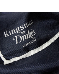 Drakes Kingsman Drakes Wool And Silk Blend Pocket Square