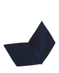 Homme Plissé Issey Miyake Navy And Black Pleats Chief 1 Pocket Square