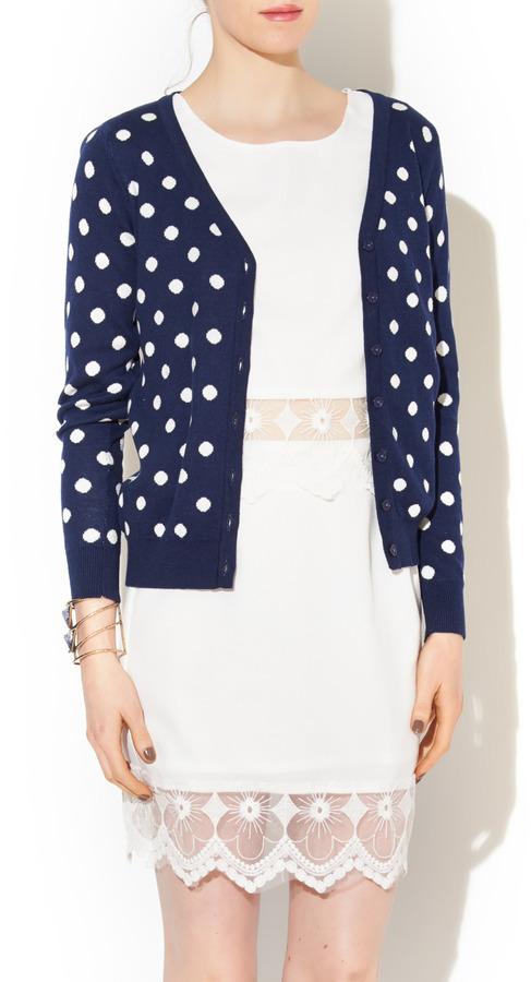 Navy polka outlet dot cardigan