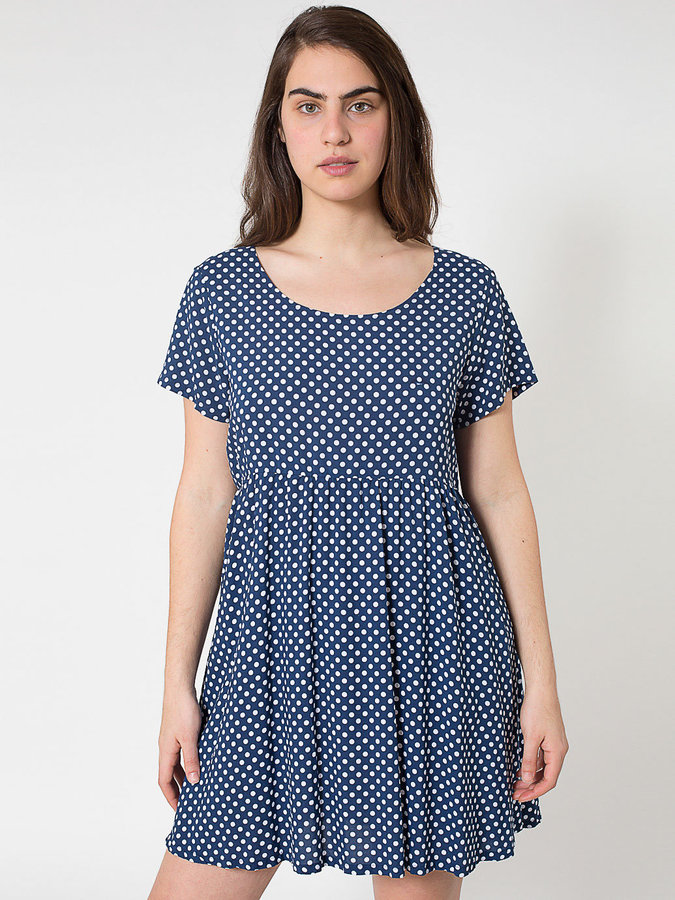 American Apparel Polka Dot Printed Rayon Babydoll Dress | Where to buy ...