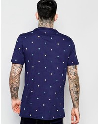 Lyle & Scott T Shirt With Multi Color Polka Dot In Navy