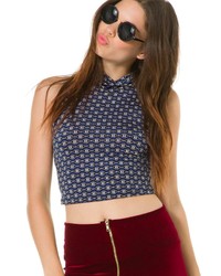 Onyx Abstract Print Crop Top