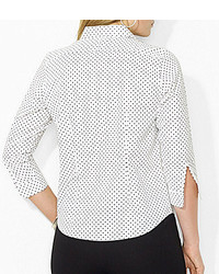 Lauren Ralph Lauren Plus Polka Dot Dress Shirt