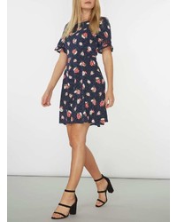 Dorothy Perkins Navy Floral Fit And Flare Dress