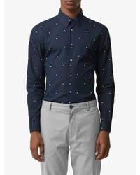 Burberry Slim Fit Polka Dot Cotton Poplin Shirt
