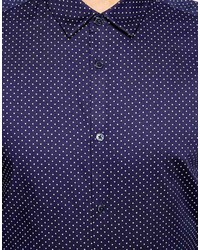 Asos Smart Shirt In Long Sleeve With Polka Dots