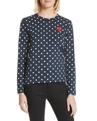 Comme Des Garcons Play Red Heart Polka Dot Tee