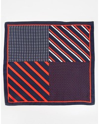 Asos Brand 4 Way Pocket Square In Stripe And Polka Dot