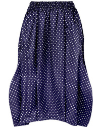 Comme Des Garcons Comme Des Garcons Asymmetric Polka Dot Washed Satin Midi Skirt