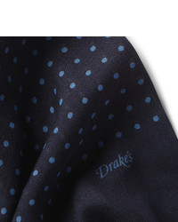 Drakes Drakes Polka Dot Wool And Silk Blend Scarf