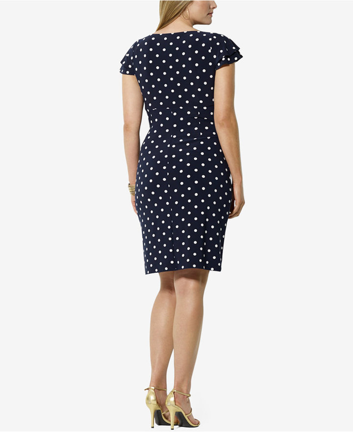 Lauren Ralph Lauren Plus Size Polka Dot Print Sheath Dress, $99