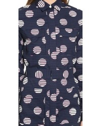 Kenzo Dots Logo Stripes Shirt Dress