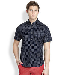 Saks Fifth Avenue Collection Modern Fit Polka Dot Sportshirt