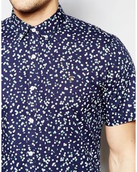 Farah Shirt With Polka Dot Slim Fit Short Sleeves