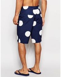 Asos Brand Boardie Swim Shorts With Polka Dot Print