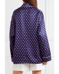 Racil Traveler Polka Dot Silk Satin Shirt