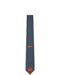 Brioni Blue And Brown Polka Dot Tie