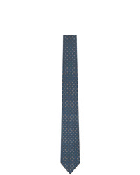 Brioni Blue And Brown Polka Dot Tie