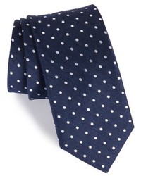 The Tie Bar Dotted Dots Silk Linen Tie