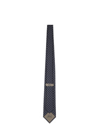 Brioni Navy Silk Dot Tie