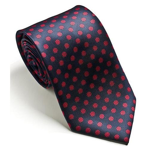 Platinum Ties Navy Red Dot Tie, $31 | buy.com | Lookastic