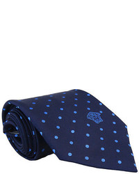 Versace Vhb0887 004 Navy Polka Dot Woven Silk Tie