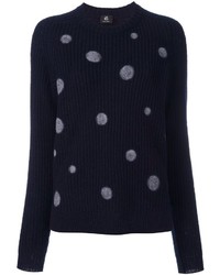 Navy Polka Dot Wool Sweater