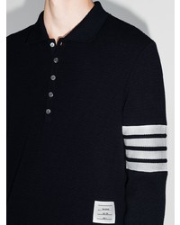 Thom Browne 4 Bar Stripe Long Sleeved Polo Shirt